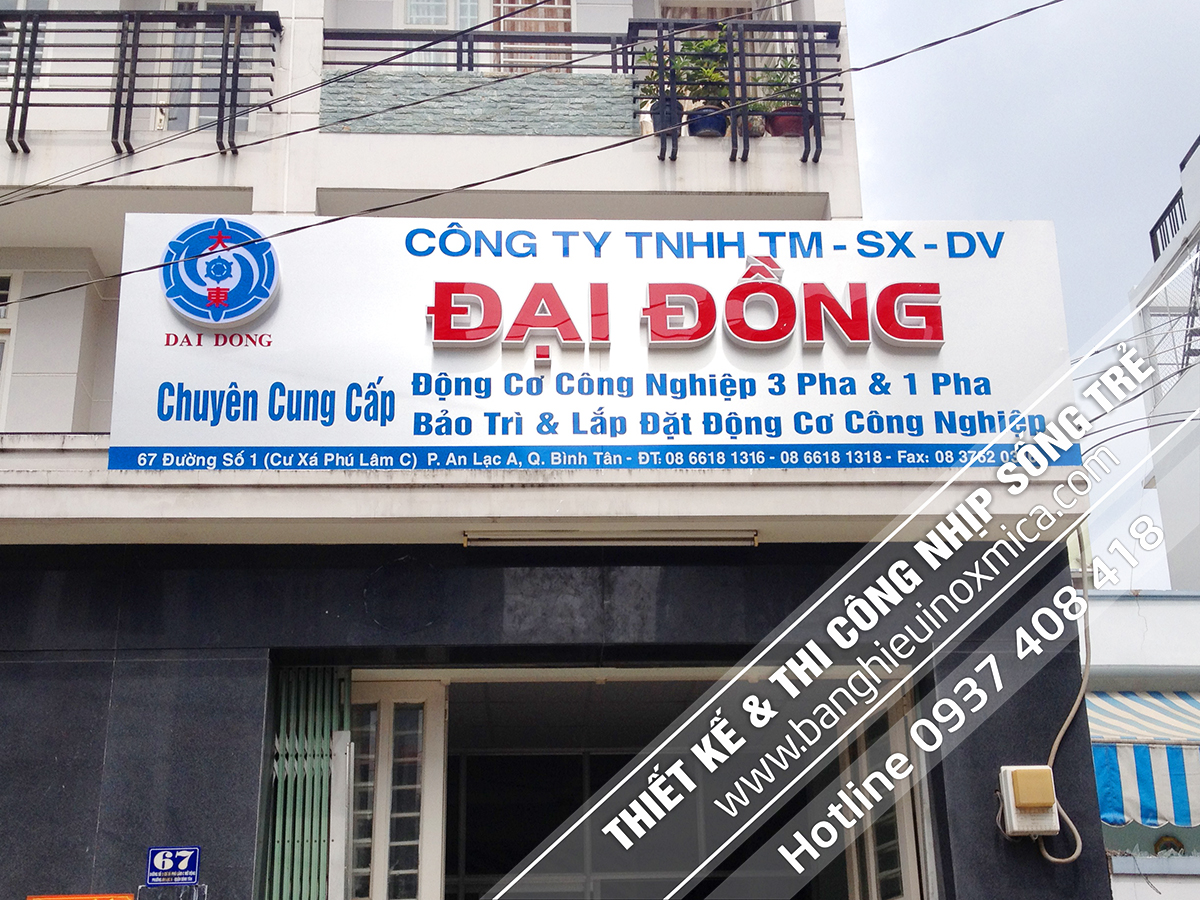 Thi công bảng hiệu nhôm alu Cty Đại Đồng. Đường số 1 - Q. Bình Tân