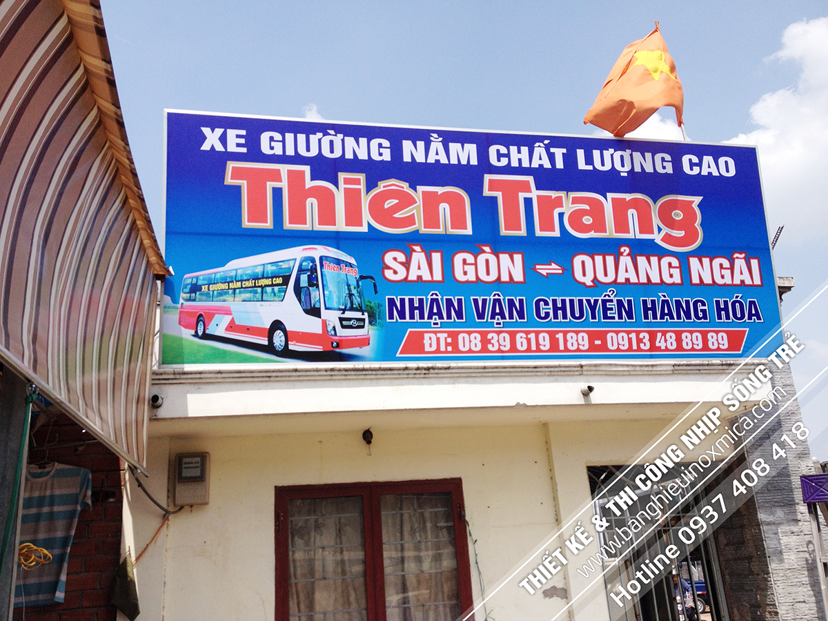 Thi công bảng hiệu hiflex nhà xe Thiên Trang, Hương Lộ 2 - Q. Bình Tân