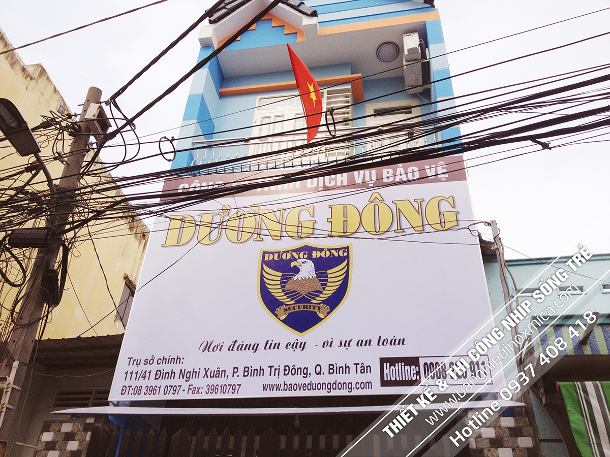 Thi công bảng hiệu CTY Bảo Vệ Đông Dương. Đình Nghi Xuân - Q. Bình Tân